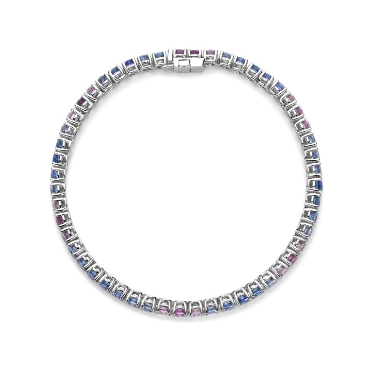 witgoud tennis armband met Saffier Schaap en Citroen Colours - #4 witgoud tennis armband met Saffier Schaap en Citroen Colours - #4