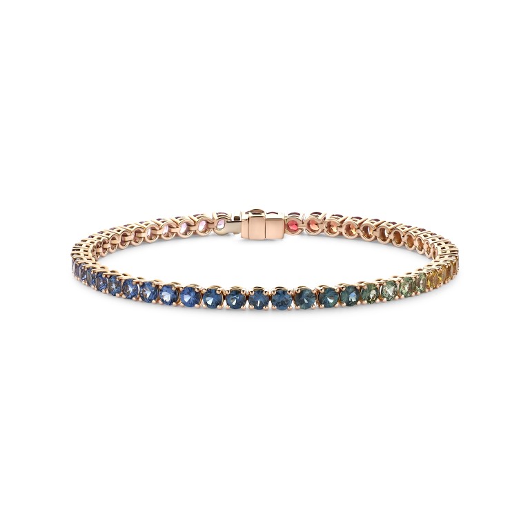 roodgoud tennis armband met Saffier Schaap en Citroen Colours - #1 roodgoud tennis armband met Saffier Schaap en Citroen Colours - #1