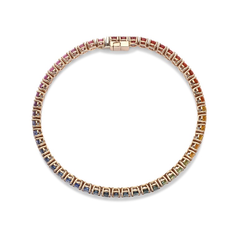 roodgoud tennis armband met Saffier Schaap en Citroen Colours - #3 roodgoud tennis armband met Saffier Schaap en Citroen Colours - #3