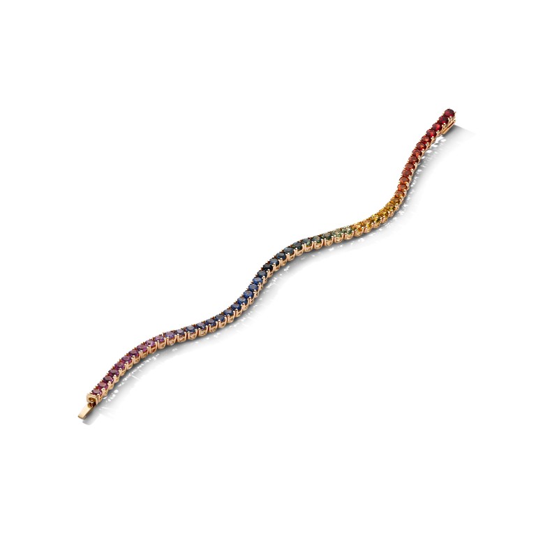 roodgoud tennis armband met Saffier Schaap en Citroen Colours - #4 roodgoud tennis armband met Saffier Schaap en Citroen Colours - #4