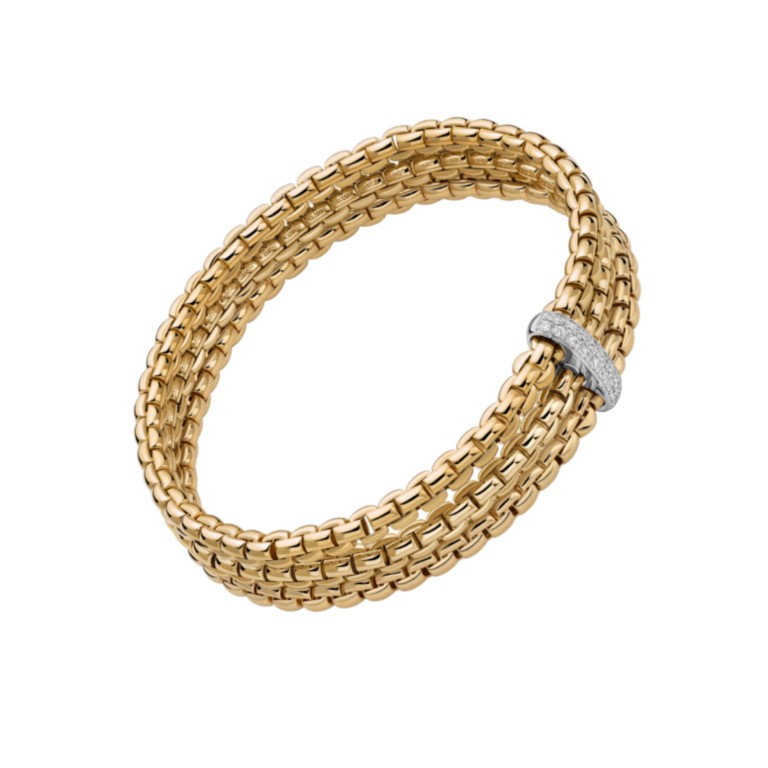 Fope Eka Maori flexibele armband geel/wit goud met diamant - 75601BX_BB_G_XBX_00L - #2 Fope Eka Maori flexibele armband geel/wit goud met diamant - 75601BX_BB_G_XBX_00L - #2