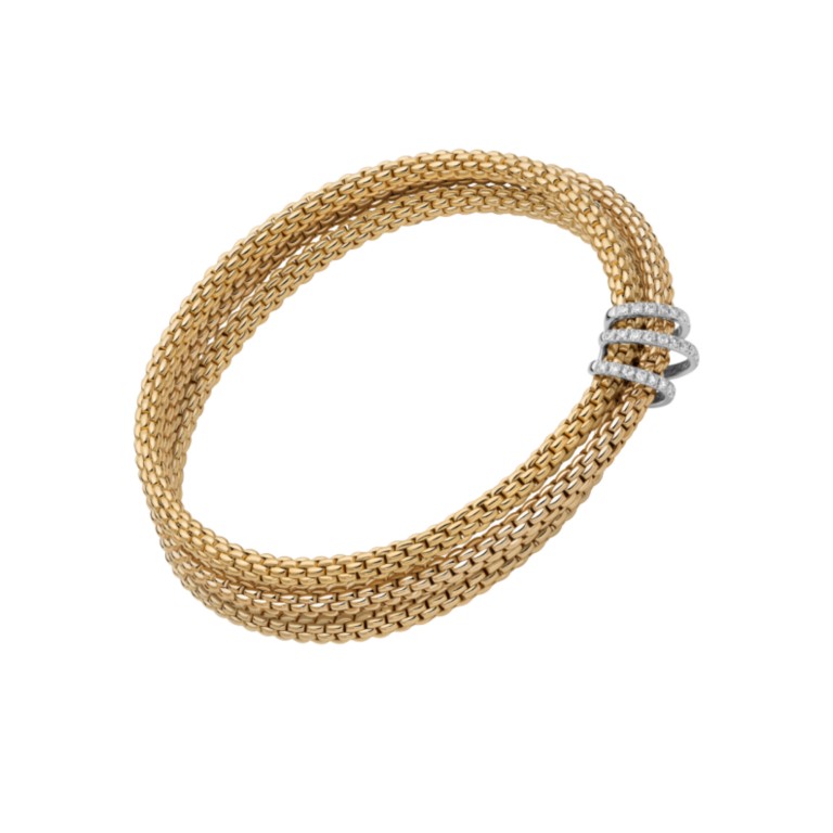 Fope Prima Aura flexibele armband geel/wit goud met diamant - 75108BX_PB_G_XBX_00M - #2 Fope Prima Aura flexibele armband geel/wit goud met diamant - 75108BX_PB_G_XBX_00M - #2