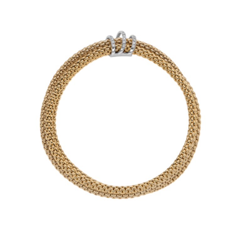 Fope Prima Aura flexibele armband geel/wit goud met diamant - 75108BX_PB_G_XBX_00M - #3 Fope Prima Aura flexibele armband geel/wit goud met diamant - 75108BX_PB_G_XBX_00M - #3