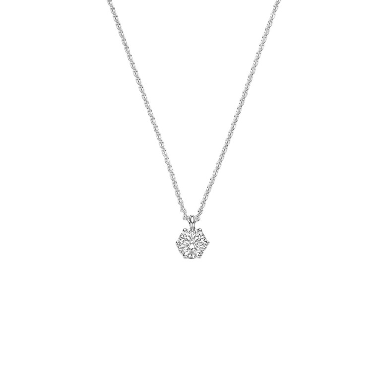 witgoud collier met hanger solitair met diamant Schaap en Citroen Diamonds - #1 witgoud collier met hanger solitair met diamant Schaap en Citroen Diamonds - #1