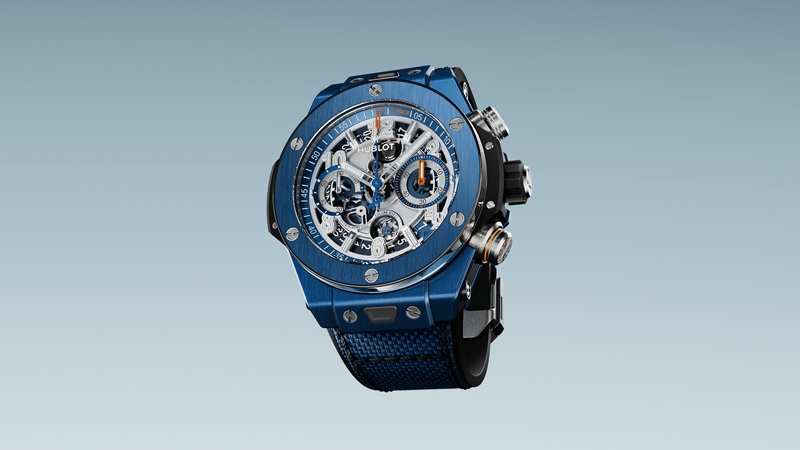 Hublot Big Bang Unico Reloaded Blue Ceramic bij Schaap en Citroen