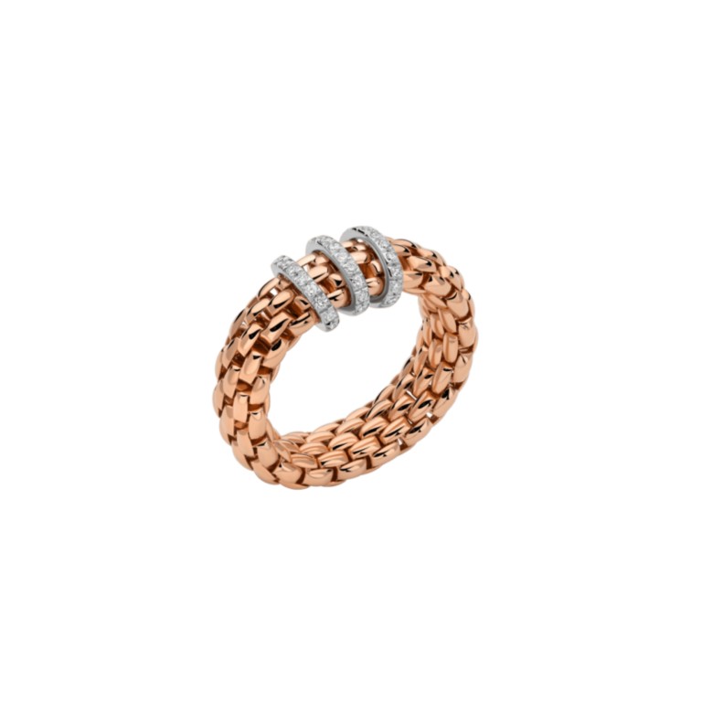 Fope Vendome Bridge flexibele ring roodgoud met diamant - 59202AX_PB_R_XBX_00M - #1 Fope Vendome Bridge flexibele ring roodgoud met diamant - 59202AX_PB_R_XBX_00M - #1