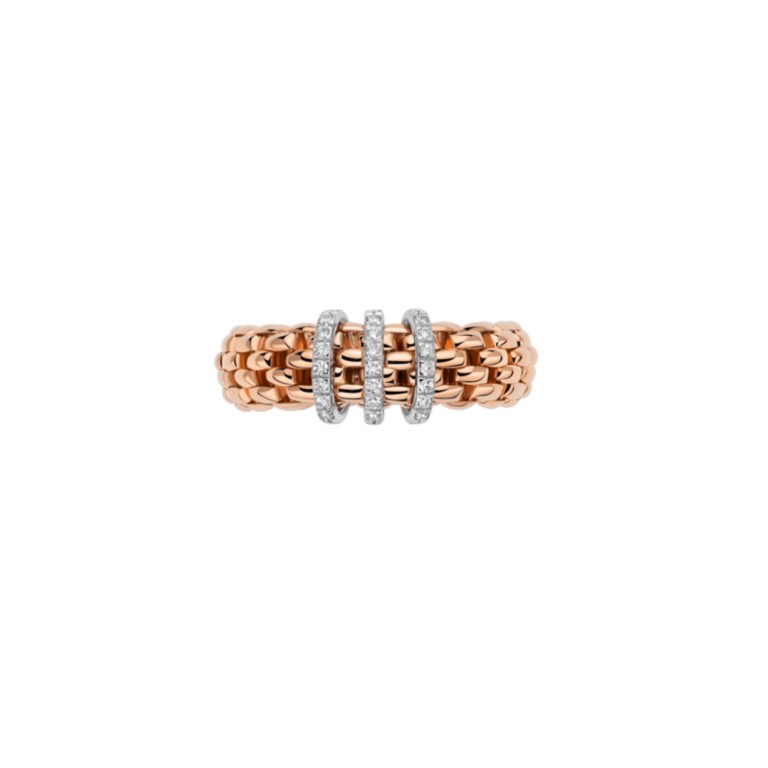 Fope Vendome Bridge flexibele ring roodgoud met diamant - 59202AX_PB_R_XBX_00M - #2 Fope Vendome Bridge flexibele ring roodgoud met diamant - 59202AX_PB_R_XBX_00M - #2