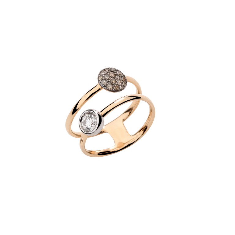 Pomellato Sabbia ring roodgoud met diamant - PAC3051 O6BWR DB0BR - #1 Pomellato Sabbia ring roodgoud met diamant - PAC3051 O6BWR DB0BR - #1