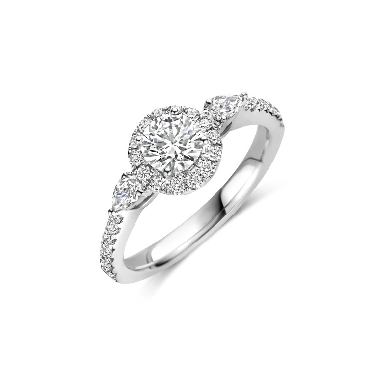 witgoud entourage ring met diamant Schaap en Citroen Diamonds - #1 witgoud entourage ring met diamant Schaap en Citroen Diamonds - #1