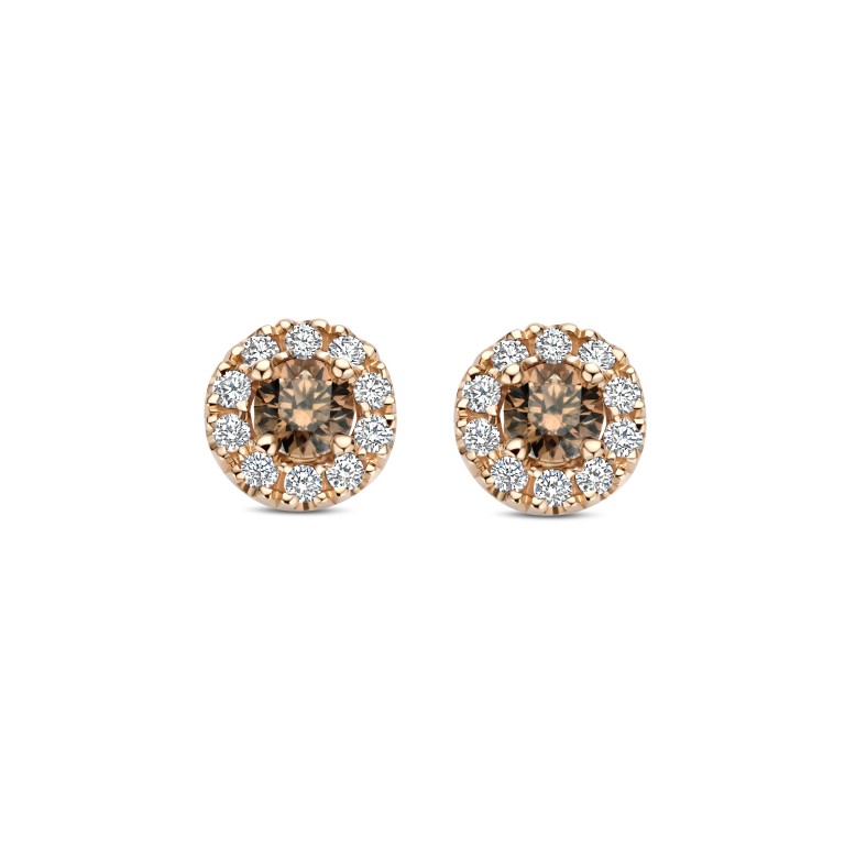 roodgoud oorknoppen met diamant Schaap en Citroen Diamonds - #3 roodgoud oorknoppen met diamant Schaap en Citroen Diamonds - #3