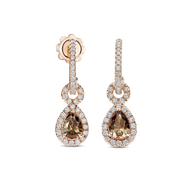 roodgoud oorhangers met diamant Schaap en Citroen Diamonds - #4 roodgoud oorhangers met diamant Schaap en Citroen Diamonds - #4