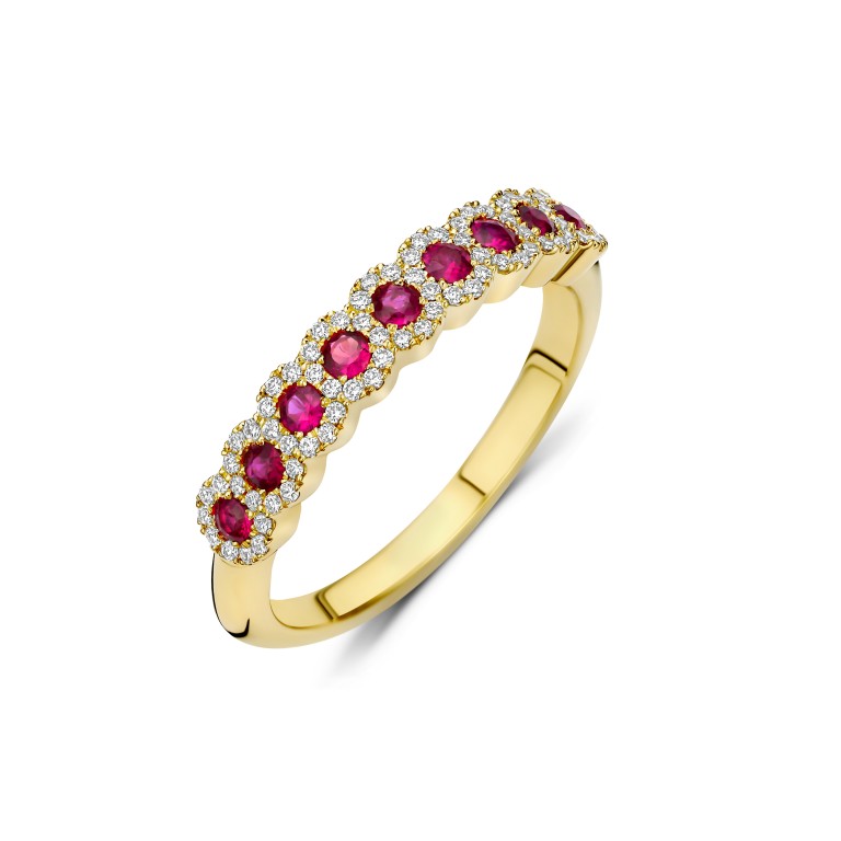 geelgoud entourage ring met diamant Schaap en Citroen Diamonds - #1 geelgoud entourage ring met diamant Schaap en Citroen Diamonds - #1