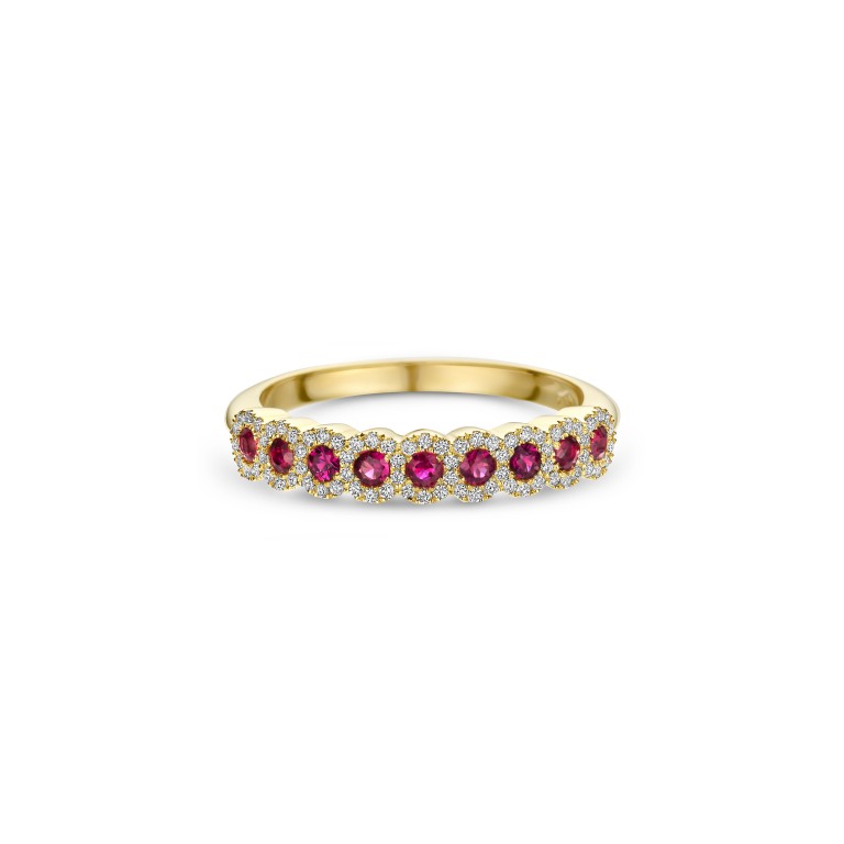 geelgoud entourage ring met diamant Schaap en Citroen Diamonds - #3 geelgoud entourage ring met diamant Schaap en Citroen Diamonds - #3
