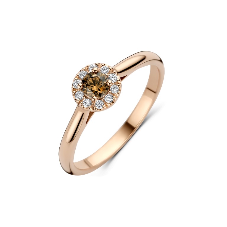 roodgoud entourage ring met diamant Schaap en Citroen Diamonds - #1 roodgoud entourage ring met diamant Schaap en Citroen Diamonds - #1