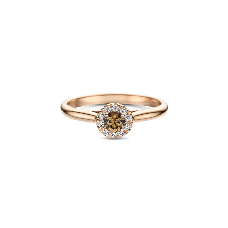 roodgoud entourage ring met diamant Schaap en Citroen Diamonds - #3 roodgoud entourage ring met diamant Schaap en Citroen Diamonds - #3