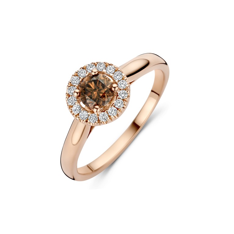 roodgoud entourage ring met diamant Schaap en Citroen Diamonds - #1 roodgoud entourage ring met diamant Schaap en Citroen Diamonds - #1