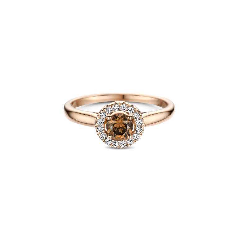 roodgoud entourage ring met diamant Schaap en Citroen Diamonds - #3 roodgoud entourage ring met diamant Schaap en Citroen Diamonds - #3