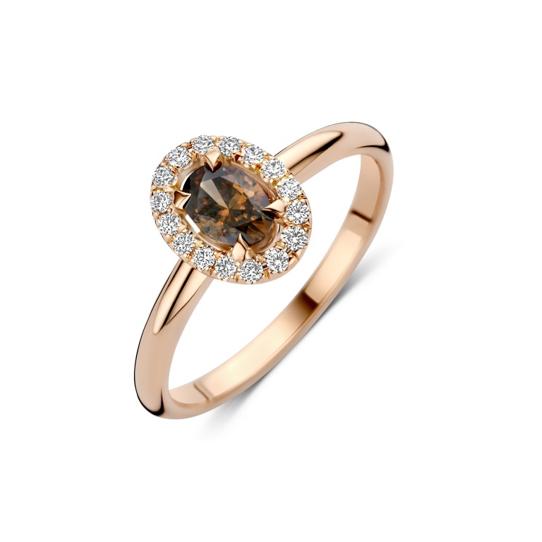 roodgoud entourage ring met diamant Schaap en Citroen Diamonds - #1 roodgoud entourage ring met diamant Schaap en Citroen Diamonds - #1