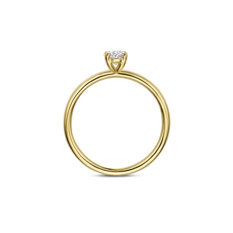geelgoud solitair ring met diamant Schaap en Citroen Diamonds - #4 geelgoud solitair ring met diamant Schaap en Citroen Diamonds - #4