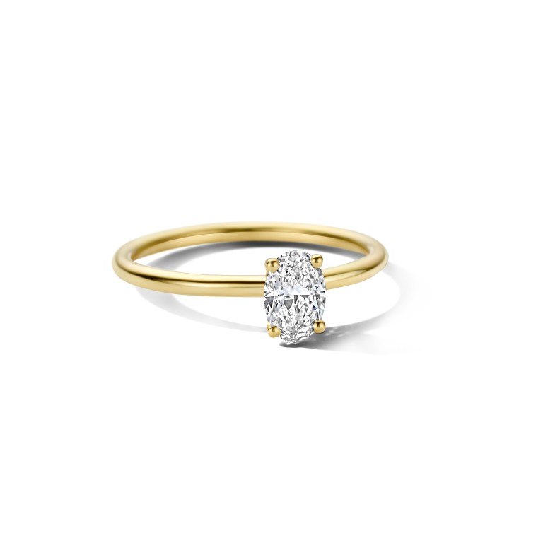 geelgoud solitair ring met diamant Schaap en Citroen Diamonds - #5 geelgoud solitair ring met diamant Schaap en Citroen Diamonds - #5