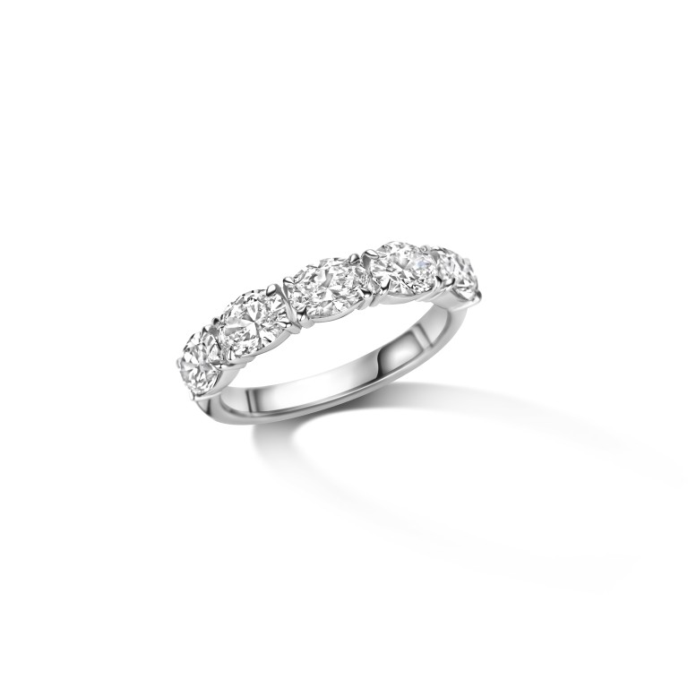 witgoud alliance ring met diamant Schaap en Citroen Diamonds - #5 witgoud alliance ring met diamant Schaap en Citroen Diamonds - #5