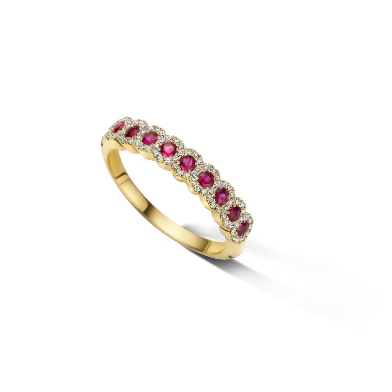 geelgoud entourage ring met diamant Schaap en Citroen Diamonds - #5 geelgoud entourage ring met diamant Schaap en Citroen Diamonds - #5