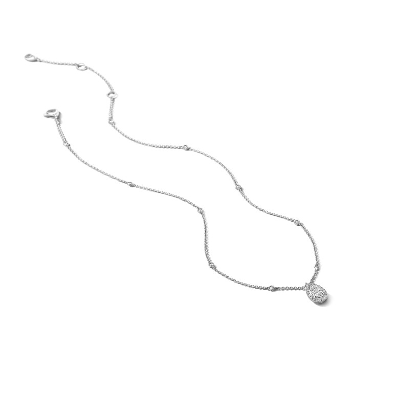 witgoud collier met hanger met diamant Schaap en Citroen Diamonds - #3 witgoud collier met hanger met diamant Schaap en Citroen Diamonds - #3