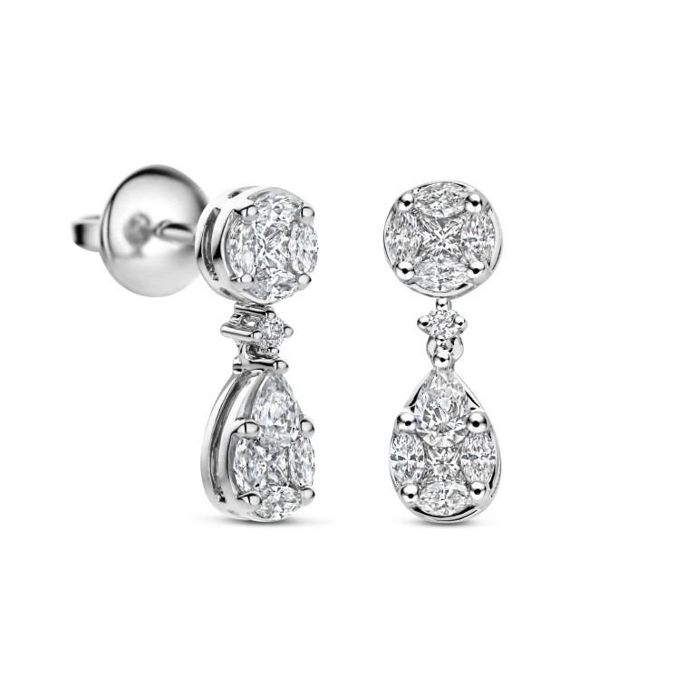 witgoud oorhangers met diamant Schaap en Citroen Diamonds - #1 witgoud oorhangers met diamant Schaap en Citroen Diamonds - #1