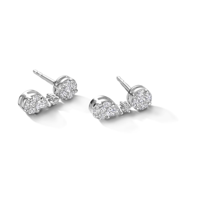 witgoud oorhangers met diamant Schaap en Citroen Diamonds - #2 witgoud oorhangers met diamant Schaap en Citroen Diamonds - #2