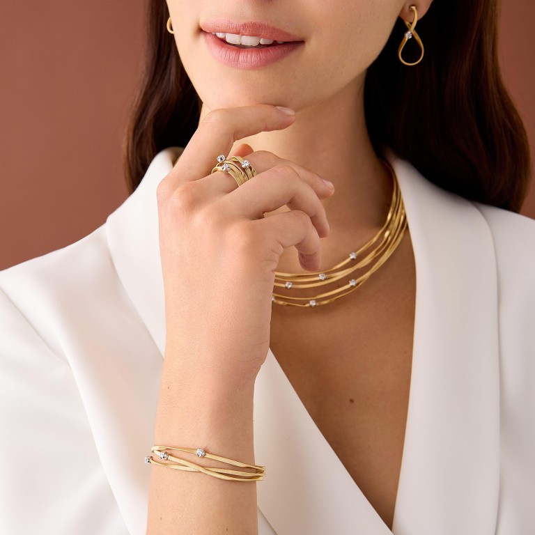 Marco Bicego Marrakech armband geel/wit goud met diamant - BG848-B8 - #4 Marco Bicego Marrakech armband geel/wit goud met diamant - BG848-B8 - #4