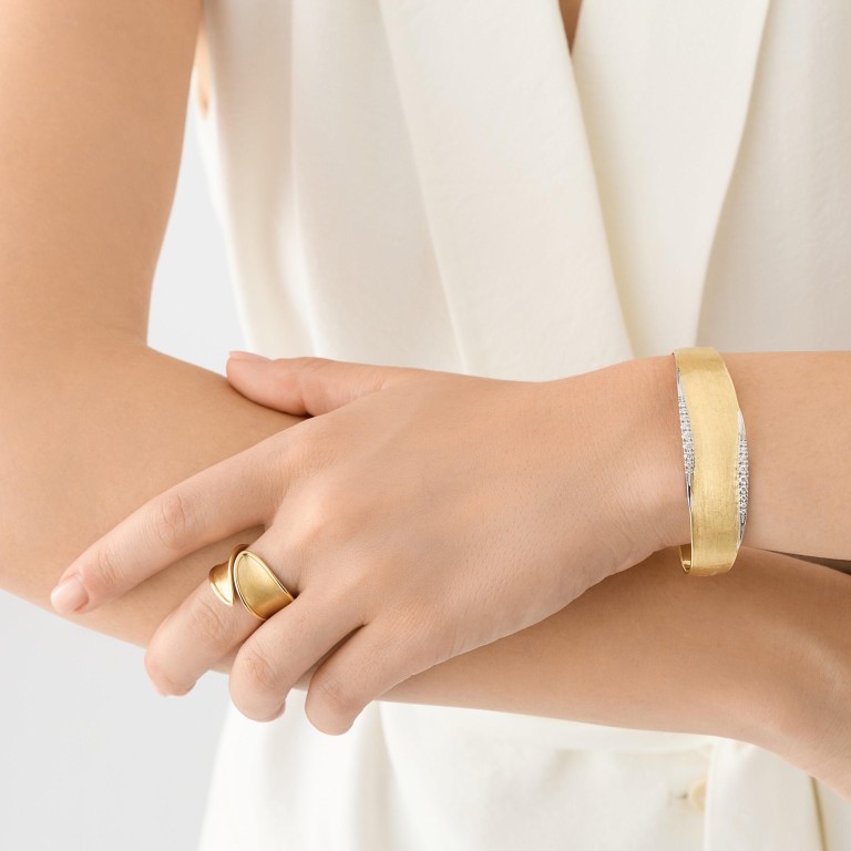 Marco Bicego Lunaria Diamonds armband geel/wit goud met diamant - SB124-B - #2 Marco Bicego Lunaria Diamonds armband geel/wit goud met diamant - SB124-B - #2