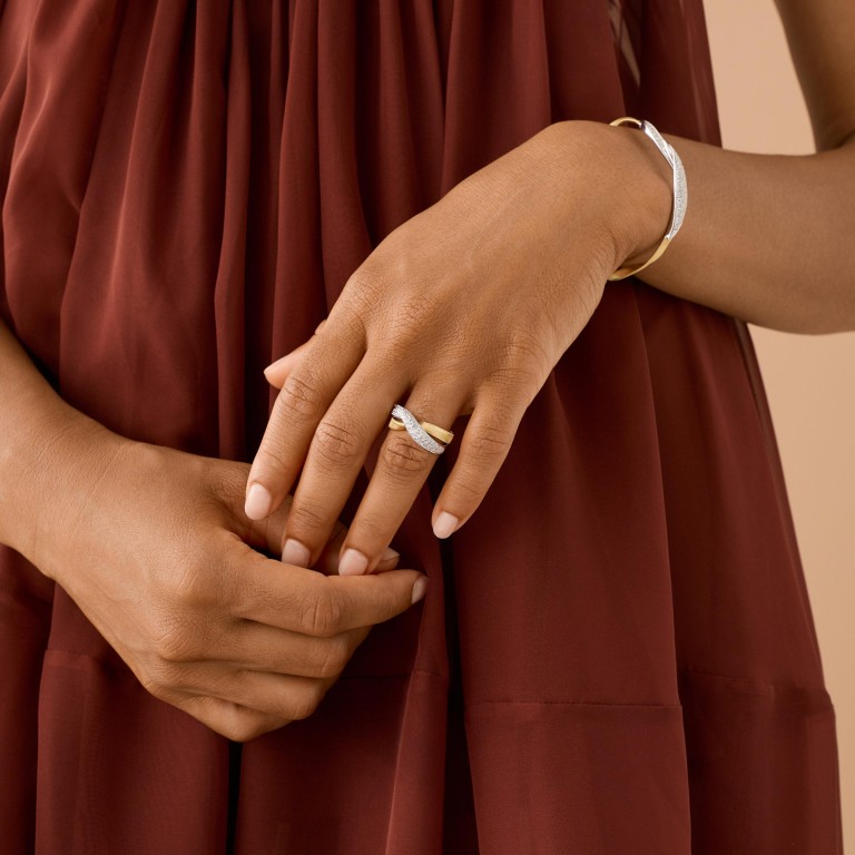 Marco Bicego Marrakech ring geel/wit goud met diamant - AG370-B1 - #2 Marco Bicego Marrakech ring geel/wit goud met diamant - AG370-B1 - #2
