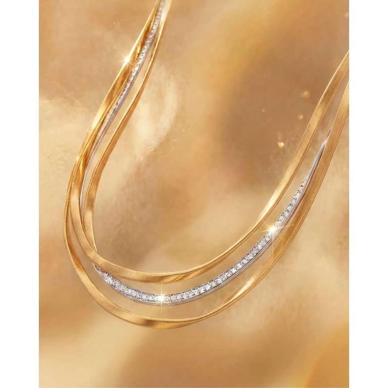 Marco Bicego Marrakech collier geel/wit goud met diamant - CG848-B - #5 Marco Bicego Marrakech collier geel/wit goud met diamant - CG848-B - #5