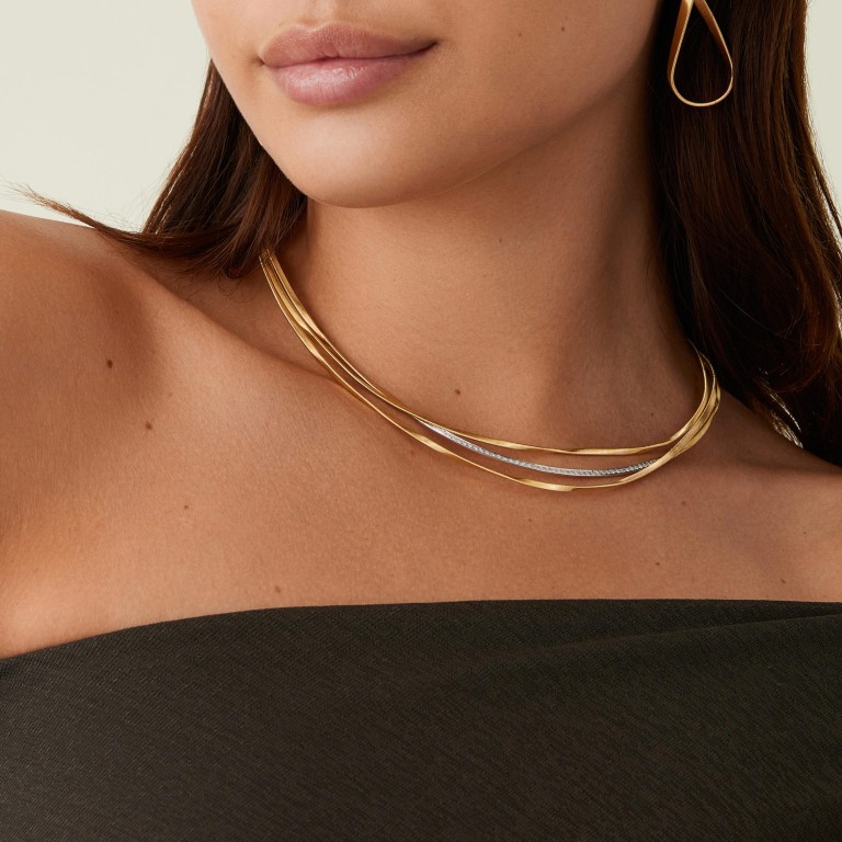Marco Bicego Marrakech collier geel/wit goud met diamant - CG848-B - #6 Marco Bicego Marrakech collier geel/wit goud met diamant - CG848-B - #6