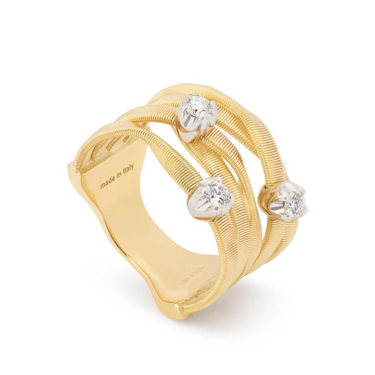 Marco Bicego Marrakech ring geel/wit goud met diamant - AG365-B8 - #1 Marco Bicego Marrakech ring geel/wit goud met diamant - AG365-B8 - #1