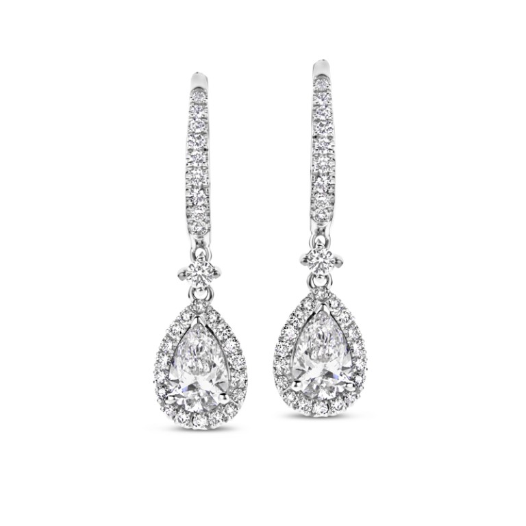 witgoud oorhangers met diamant Schaap en Citroen Diamonds - #1 witgoud oorhangers met diamant Schaap en Citroen Diamonds - #1