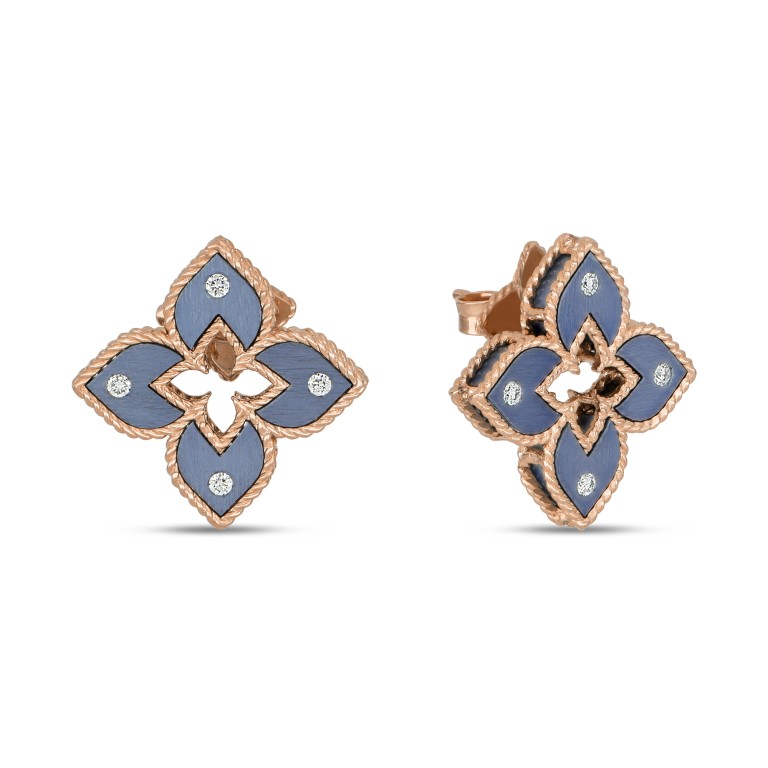 Roberto Coin Venetian Princess oorhangers roodgoud met diamant - ADR777EA3401 - #1 Roberto Coin Venetian Princess oorhangers roodgoud met diamant - ADR777EA3401 - #1